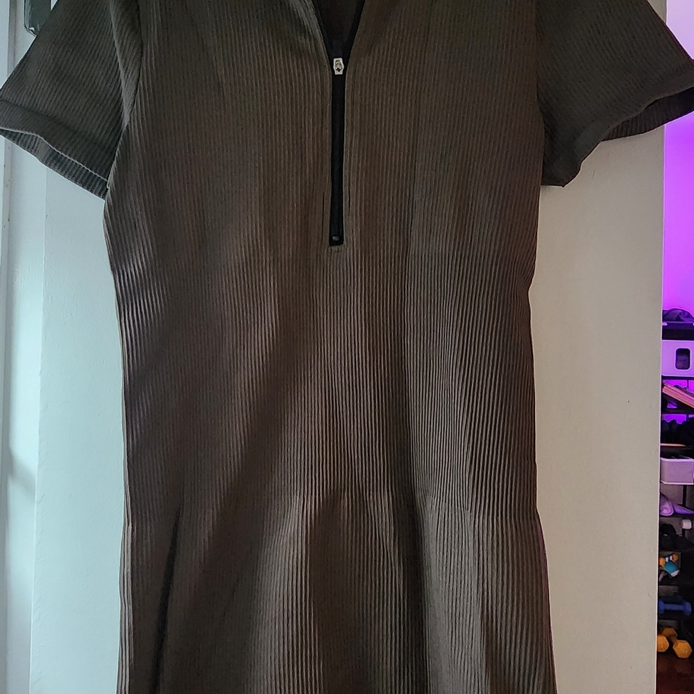 Elegant Brown Short Sleeve Dress
